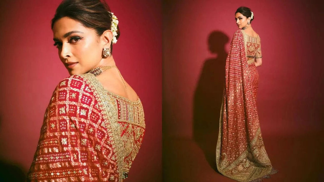 Deepika Padukone Rocks A Red Saree At Anant Ambani's Pre-Wedding Bash - Bharat Silk House