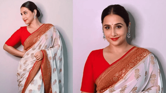 Vidya Balan's Draped Banarasi Saree - Bharat Silk House