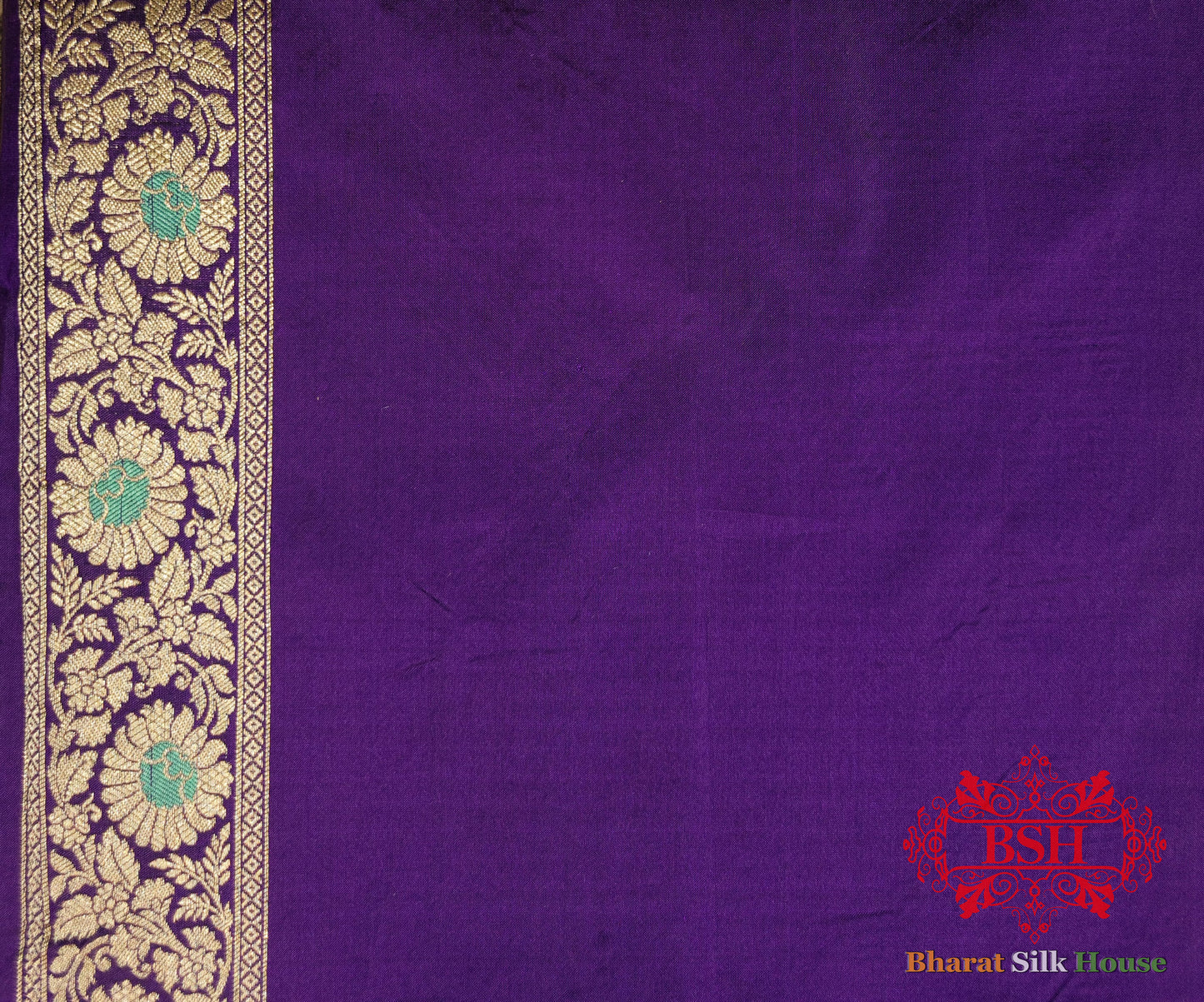 Pure Katan Silk Banarasi Handloom Saree - All over Jaal work with Meenakari