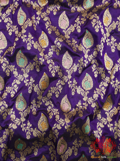 Pure Katan Silk Banarasi Handloom Saree - All over Jaal work with Meenakari