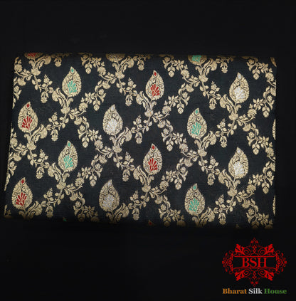 Pure Katan Silk Banarasi Handloom Saree - All over Jaal work with Meenakari