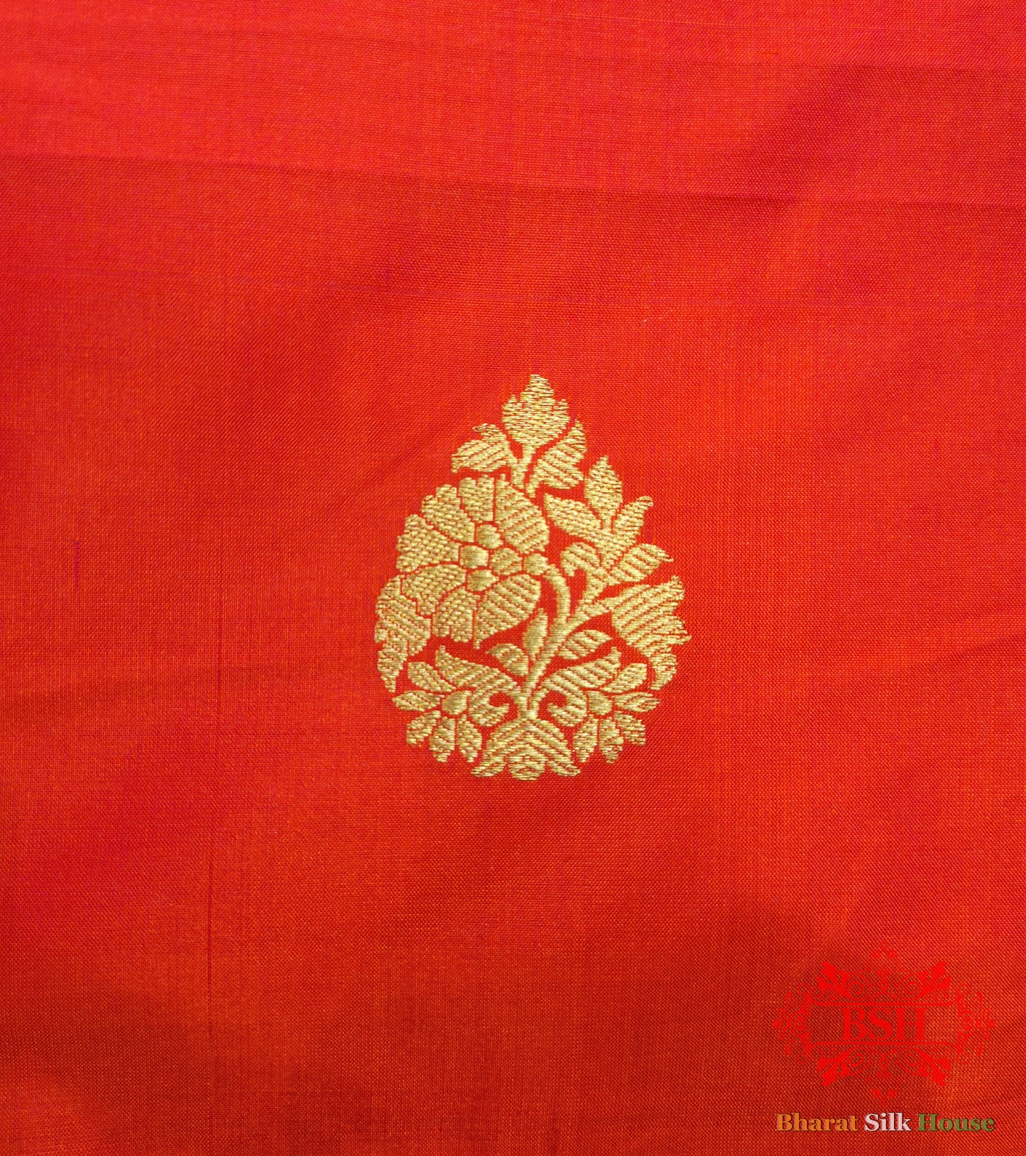 Orange Handloom Banarasi Silk Suit Piece