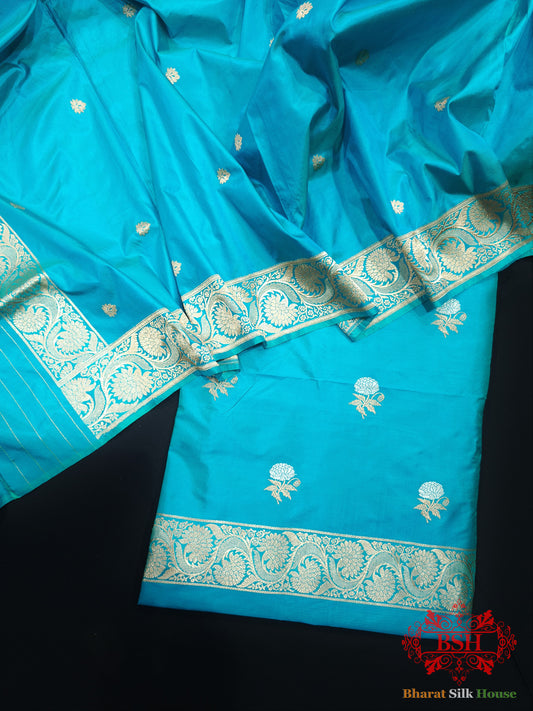 Firozi Handloom Banarasi Silk Suit Piece