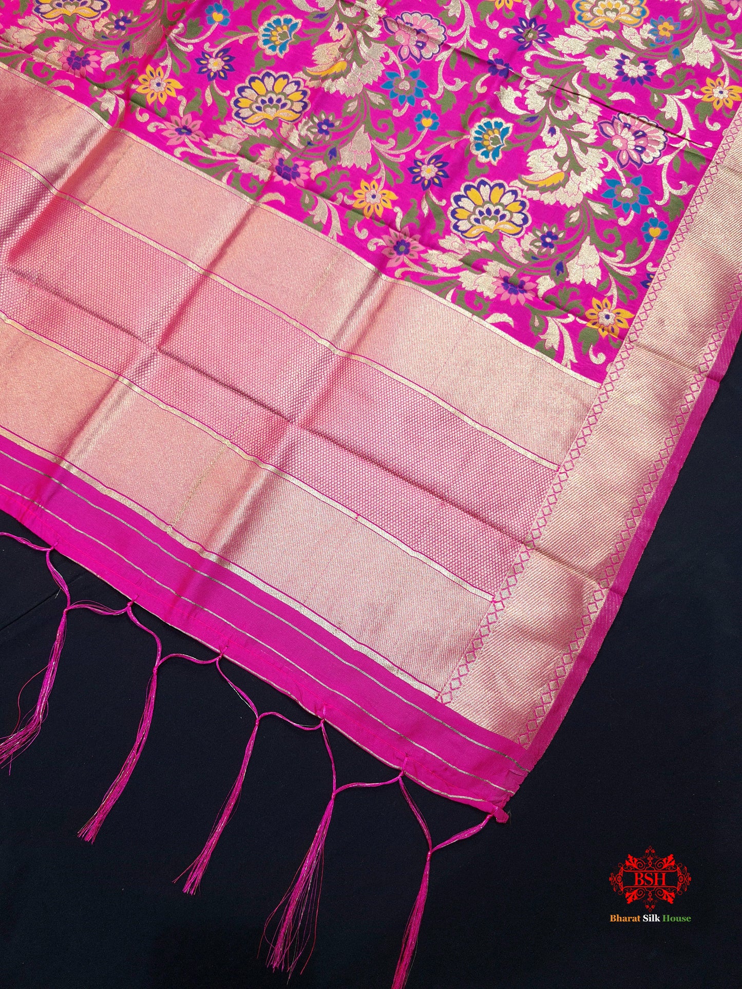 Banarasi Art Silk Jaal Design Dupatta Pink