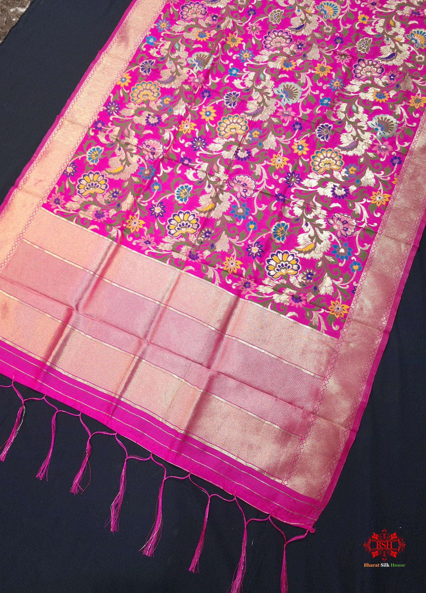 Banarasi Art Silk Jaal Design Dupatta Pink