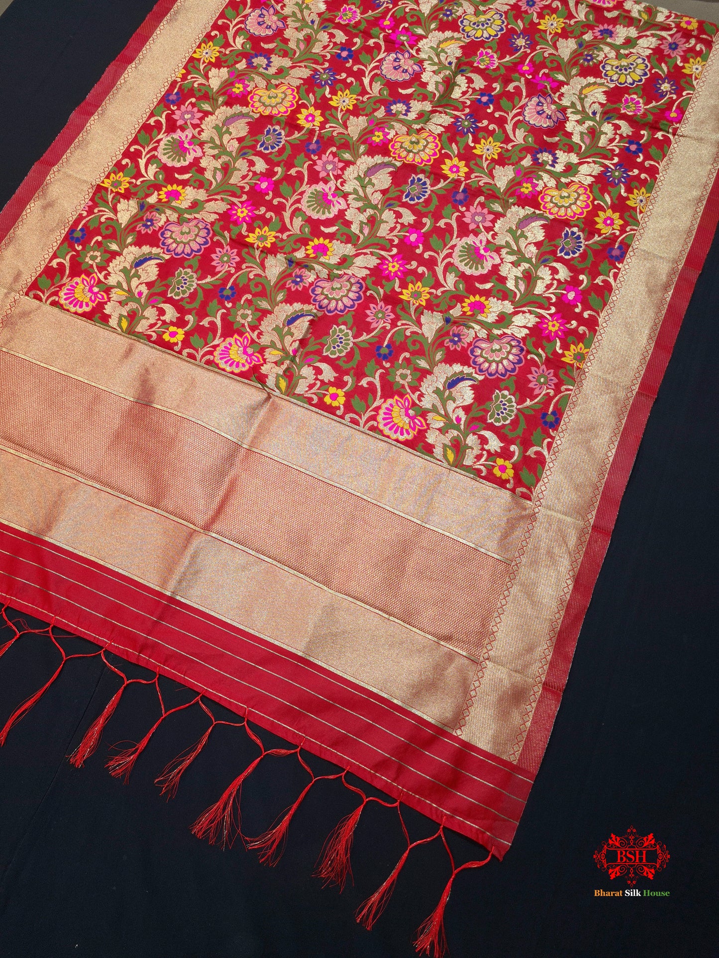 Banarasi Art Silk Jaal Design Dupatta Red