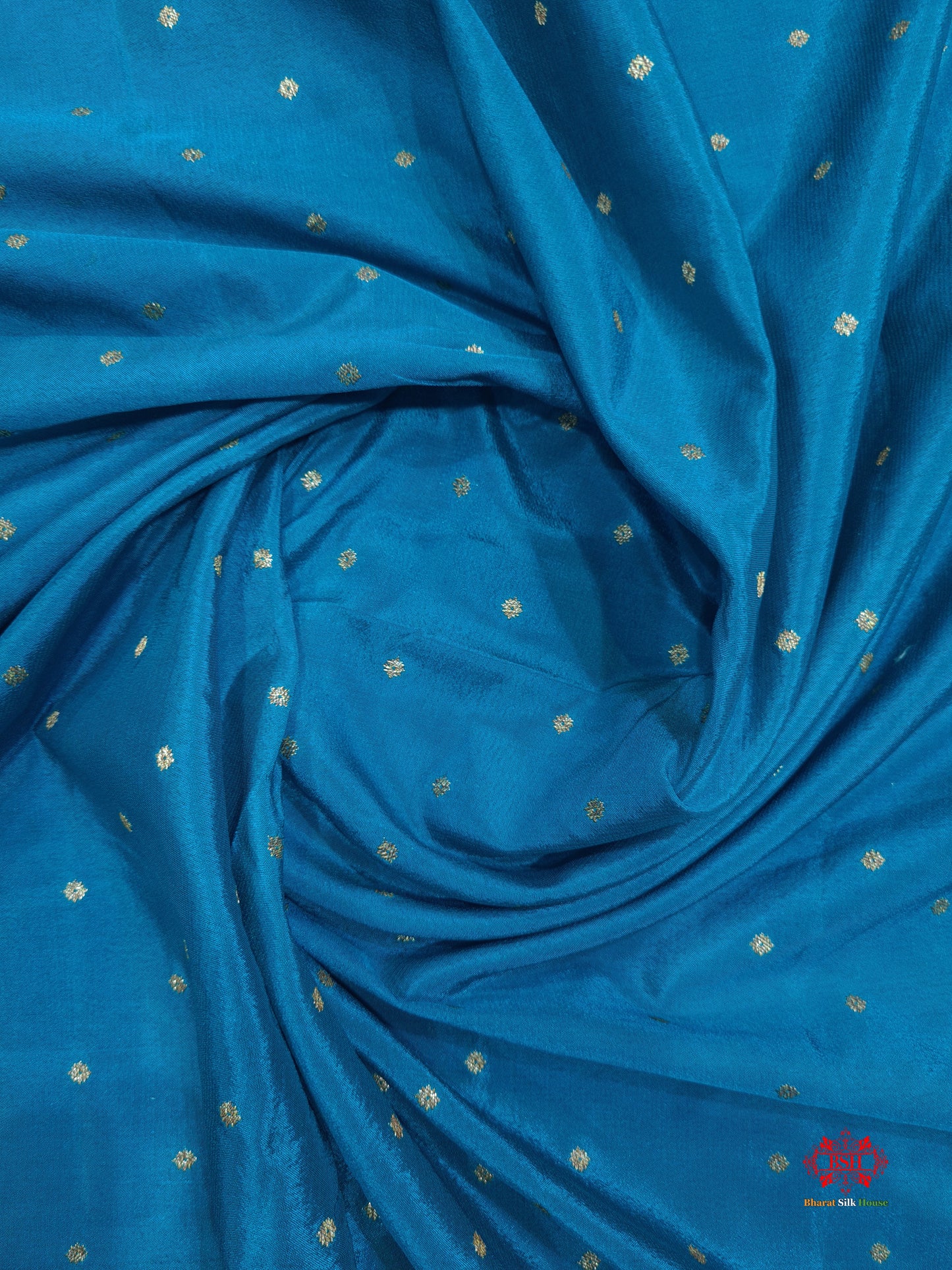 Pure Silk Crape Khaddi Georgette Saree With Antique Zari In Shades Of Blue