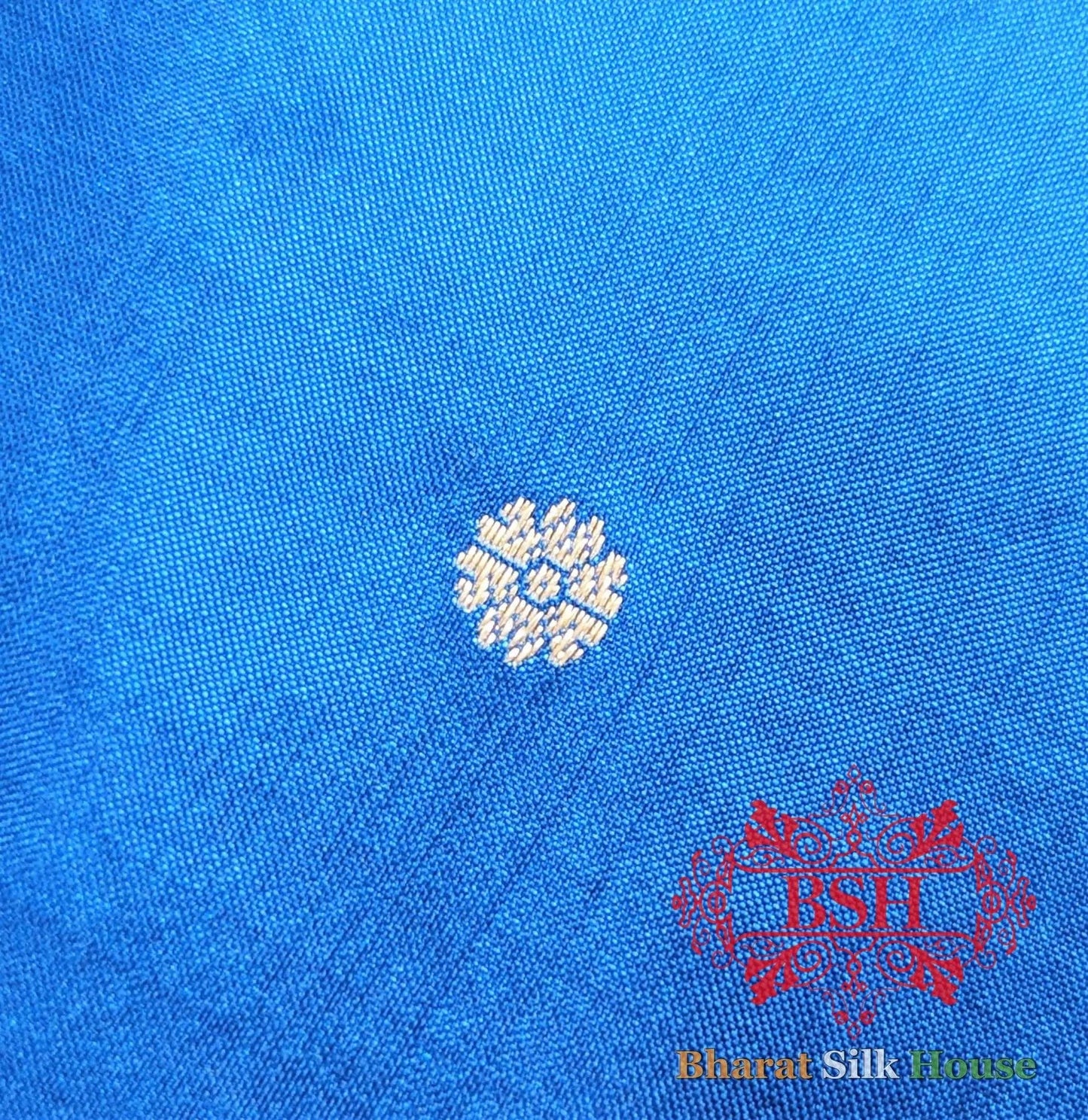 Admiral Blue Pure Katan Silk Banarasi Saree - Bharat Silk House