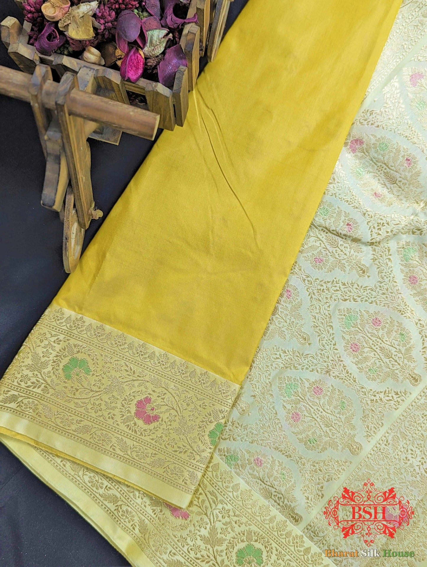 Amber Pure Katan Silk Banarasi Handloom Saree - Bharat Silk House