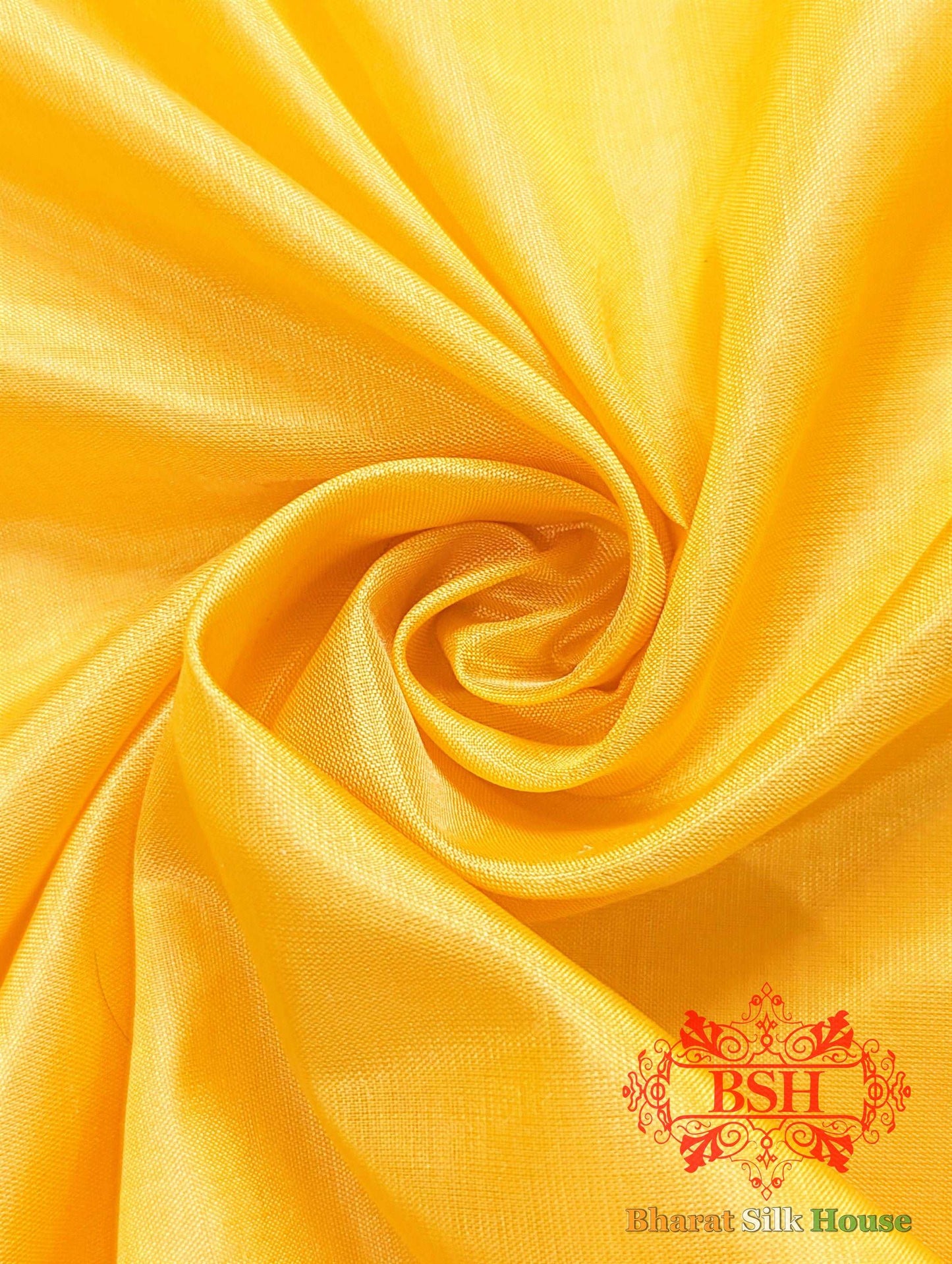 Amber Yellow Katan Silk Banarasi Handloom Saree - Bharat Silk House