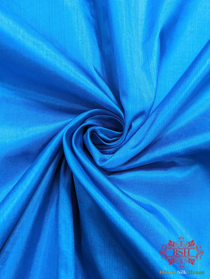 Azure Blue Pure Katan Silk Banarasi Handloom Saree - Bharat Silk House