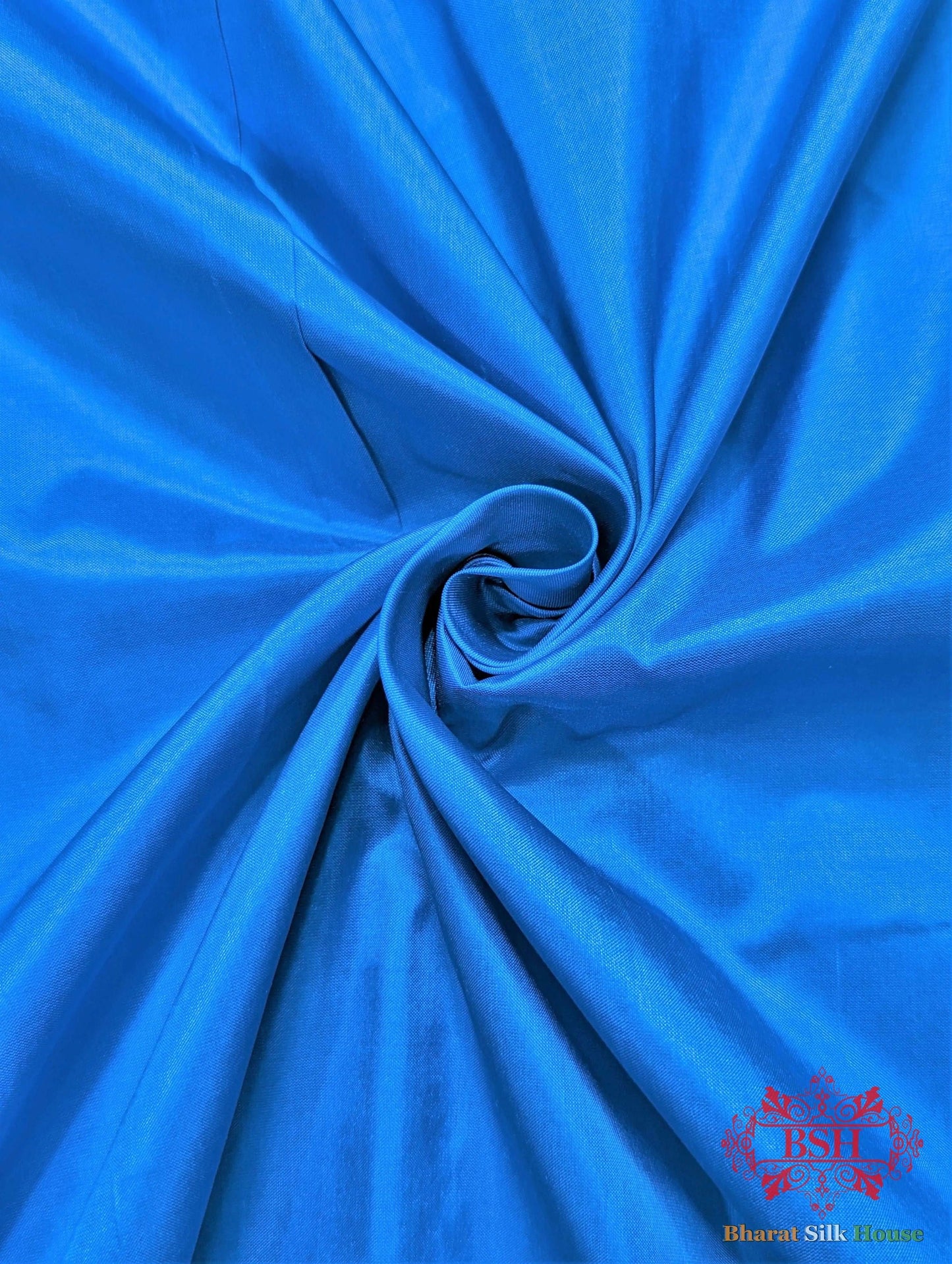 Azure Blue Shades Pure Katan Silk Banarasi Handloom Saree - Bharat Silk House