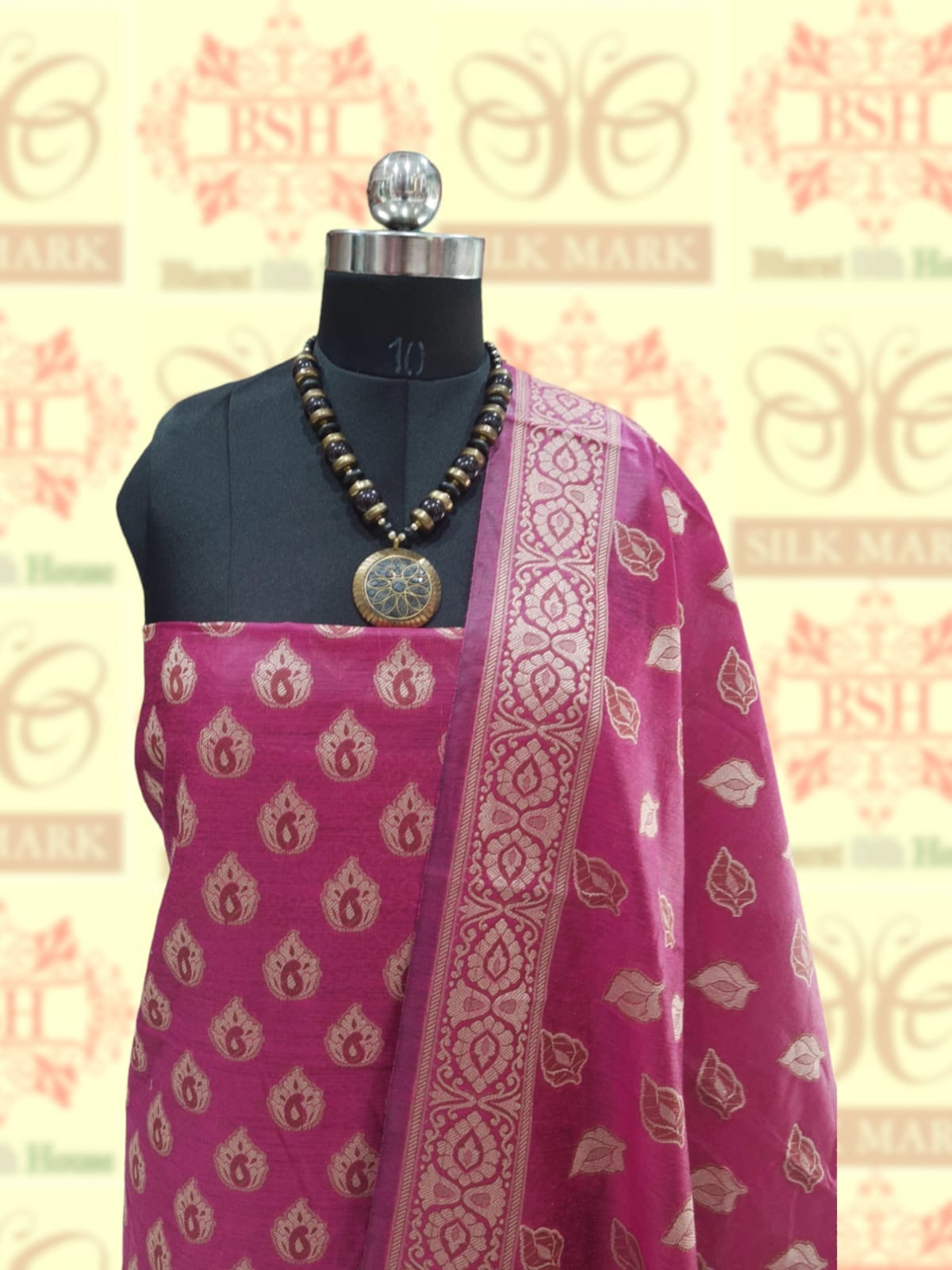 Banarasi Cotton Silk Resham Buti Woven Suitsets - Bharat Silk House