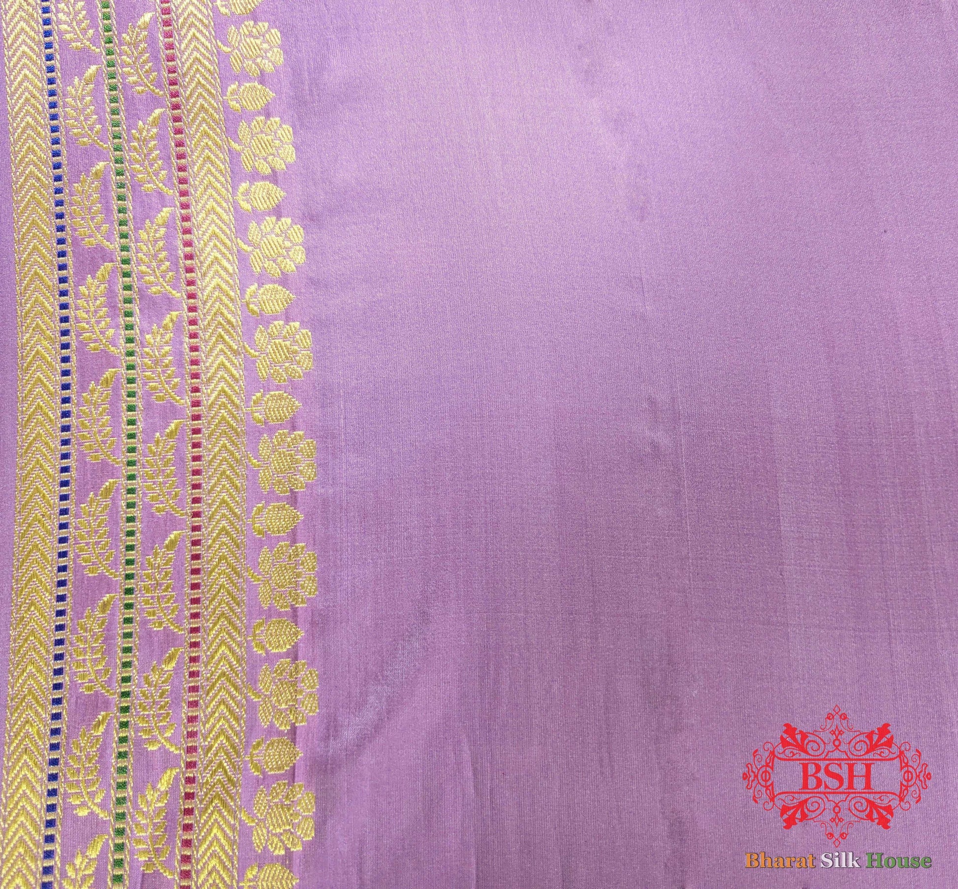 Banarasi Kadhwa Pure Katan Meenakari Seven Color Meena Floral Jaal In Shades Of Mauve - Bharat Silk House