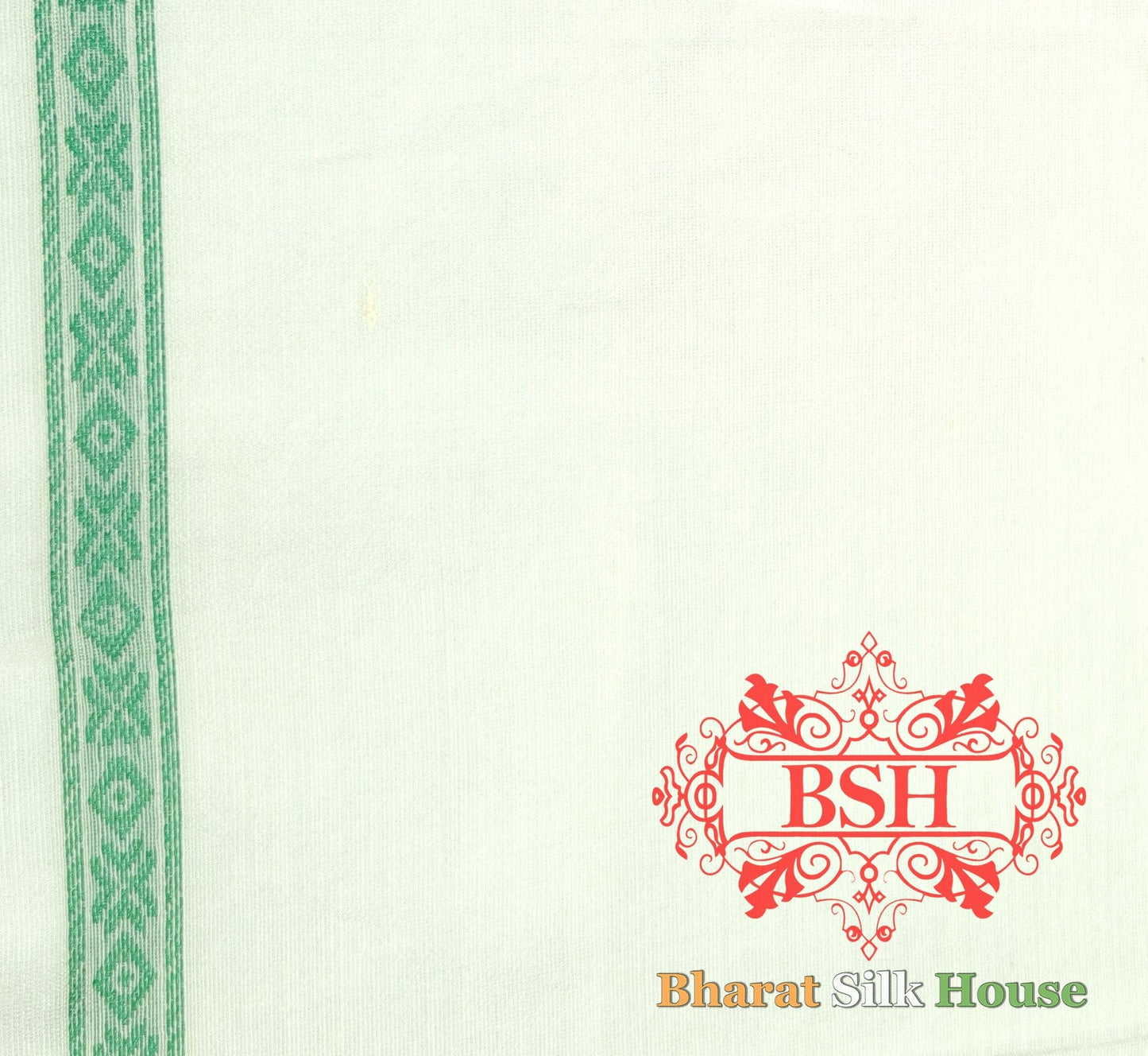 Off White/Green Woven Banarasi Cotton Saree Banarasi Cotton Bharat Silk House