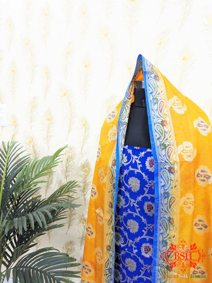 Ultramarine Blue Banarasi Silk Unstitched Suit Set Banarasi Silk Bharat Silk House