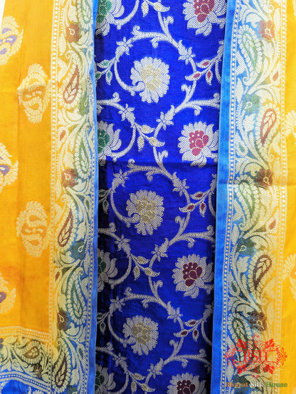 Ultramarine Blue Banarasi Silk Unstitched Suit Set Banarasi Silk Bharat Silk House