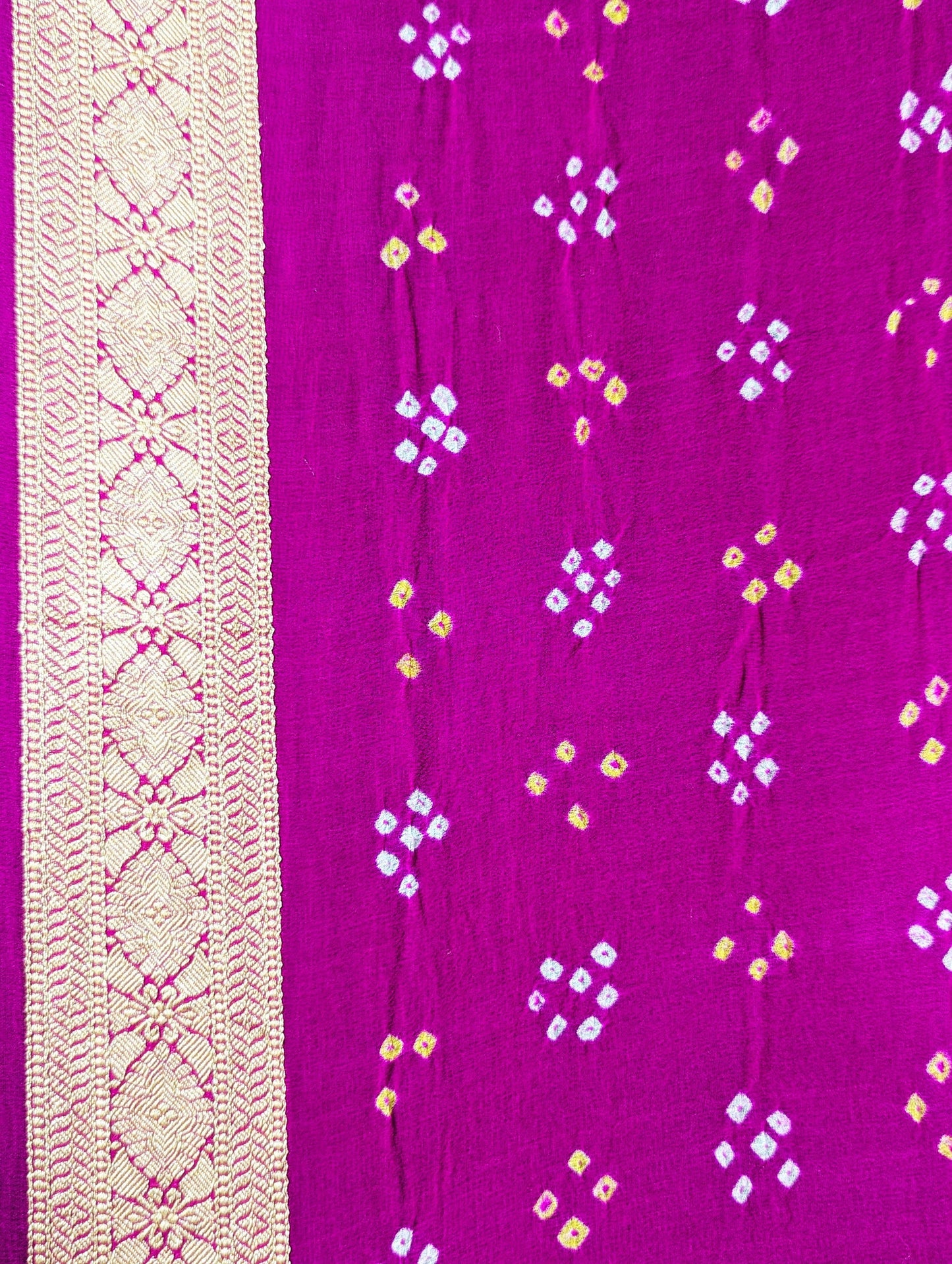 Khaddi Georgette Saree With Bandhani Print In Shades Of Pink Bandhej Bharat Silk House