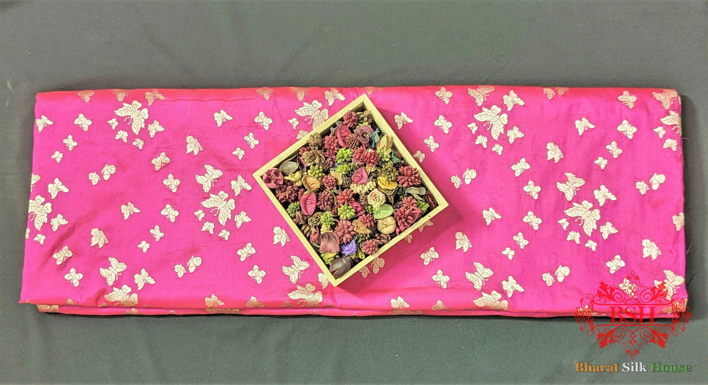 Banarasi Handwoven Katan Silk Butterfly Booti Saree Pure Kataan Silk Bharat Silk House