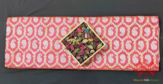 Banarasi  Handwoven Katan Silk  Saree With Dual Zari Floral Jaal In Shades Of Pink Pure Kataan Silk Bharat Silk House