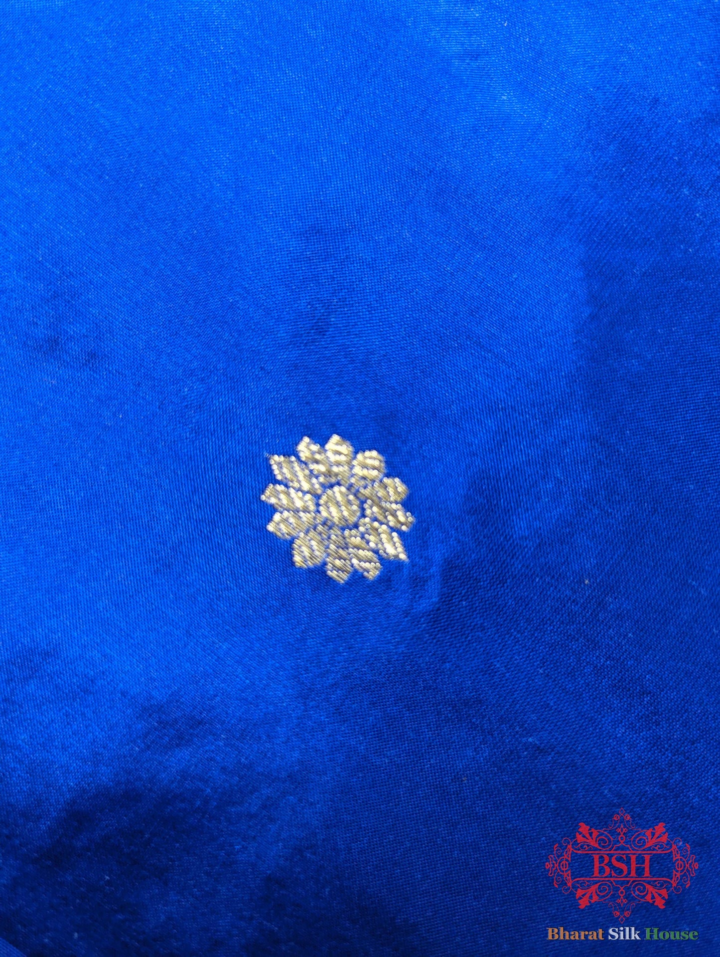 Cobalt Blue Pure Katan Silk Banarasi Saree Pure Kataan Silk Bharat Silk House