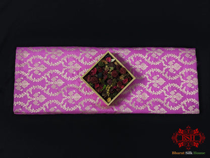 Handloom Banaraasi Pure Kataan Silk Saree Floral JaalcIn Shades Of Rani Pure Kataan Silk Bharat Silk House