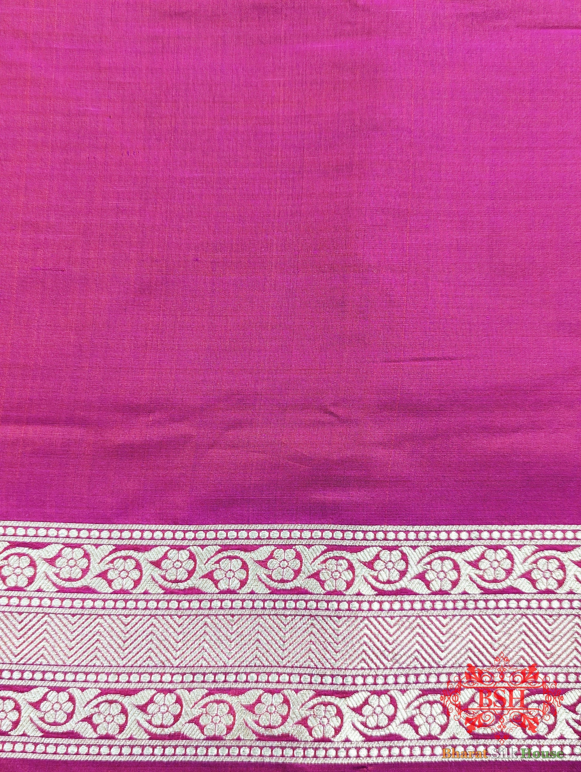 Handloom Banarasi Pure Katan Silk Floral Jaal Saree In Shades Of Rani/Orange Cross Color Pure Kataan Silk Bharat Silk House