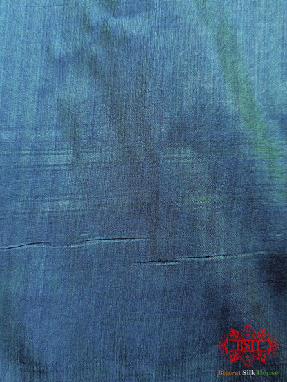 Handloom Banarasi Shikargah Katan Silk Saree In Shades Of Navy Blue Pure Kataan Silk Bharat Silk House