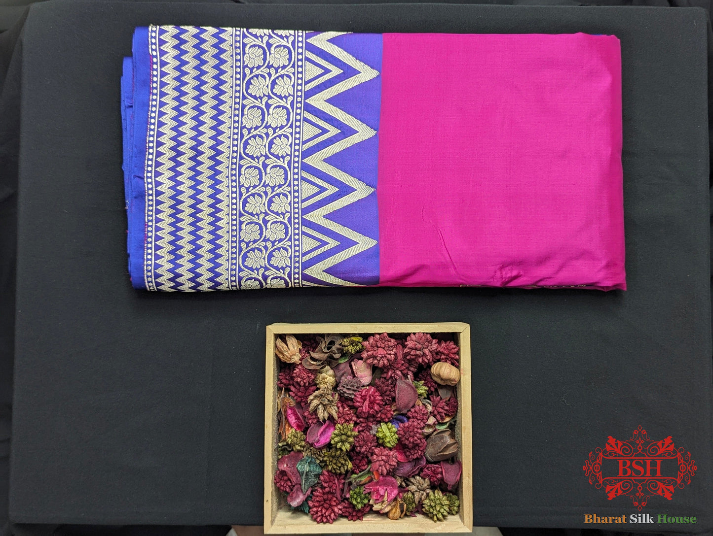 Hot Pink  Pure Katan Silk Banarasi Handloom Saree Pure Kataan Silk Bharat Silk House