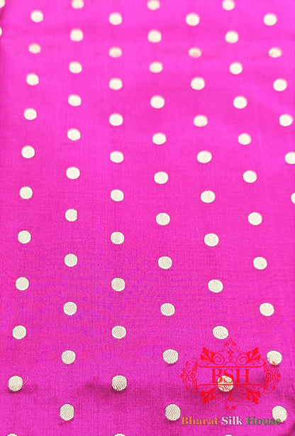 Hot Pink  Pure Katan Silk Banarasi Handloom Saree Pure Kataan Silk Bharat Silk House