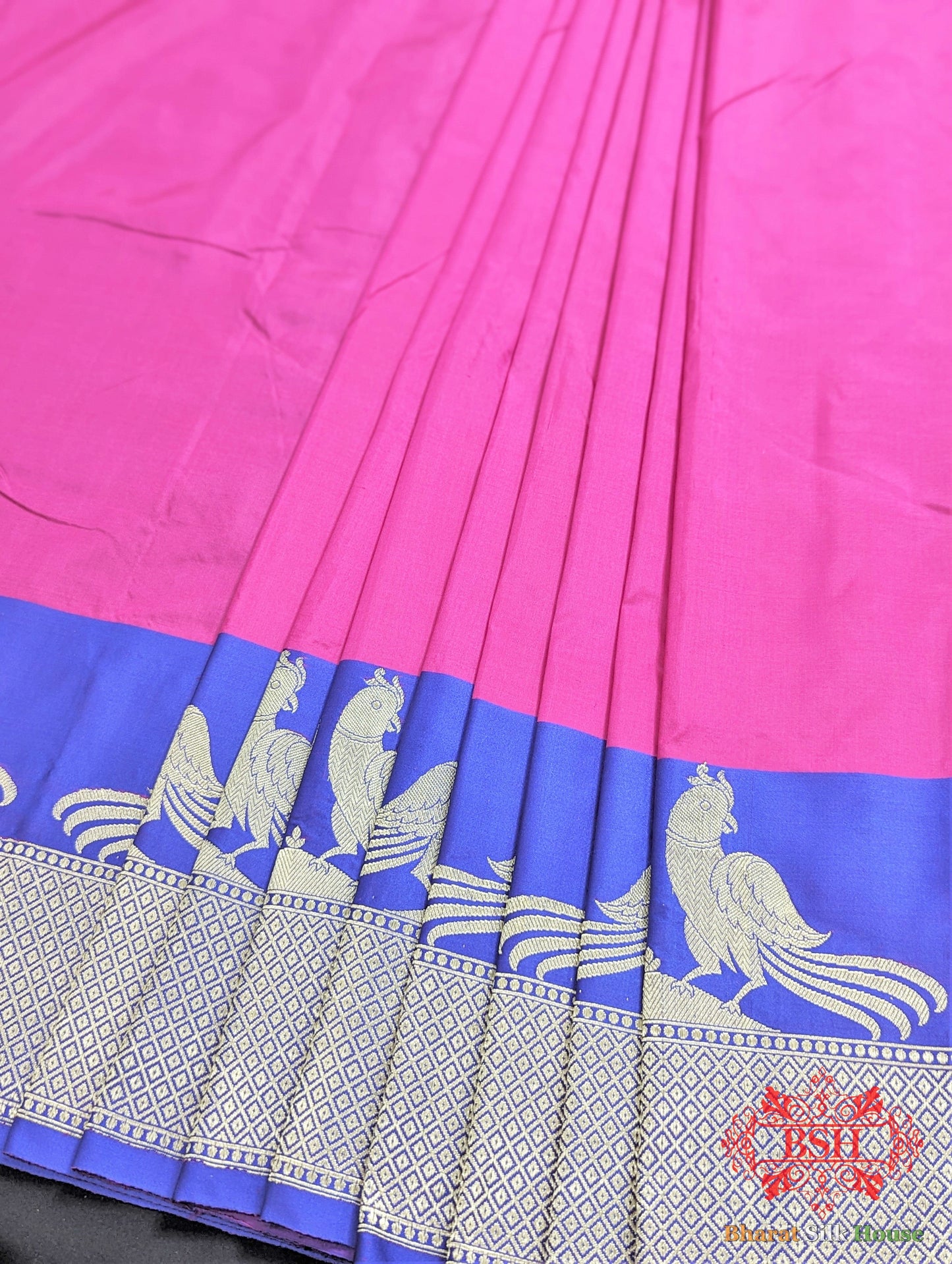 Magenta  Pure Katan Silk Banarasi Handloom Saree Pure Kataan Silk Bharat Silk House