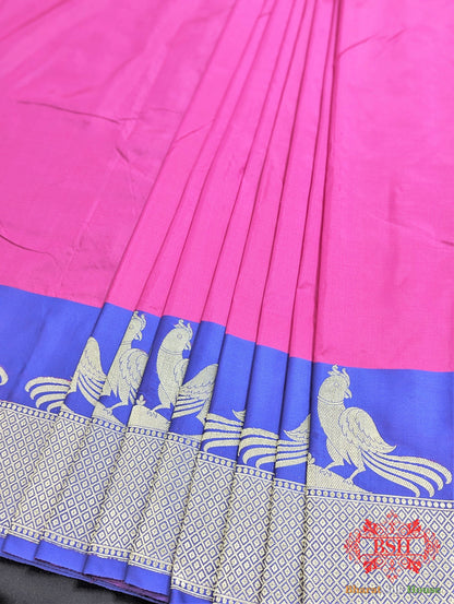 Magenta  Pure Katan Silk Banarasi Handloom Saree Pure Kataan Silk Bharat Silk House