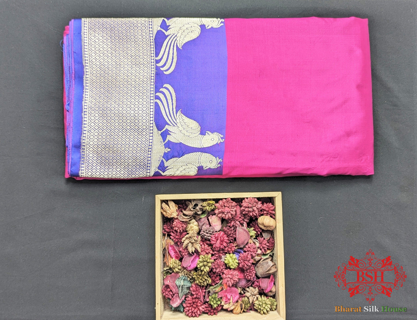 Magenta  Pure Katan Silk Banarasi Handloom Saree Pure Kataan Silk Bharat Silk House