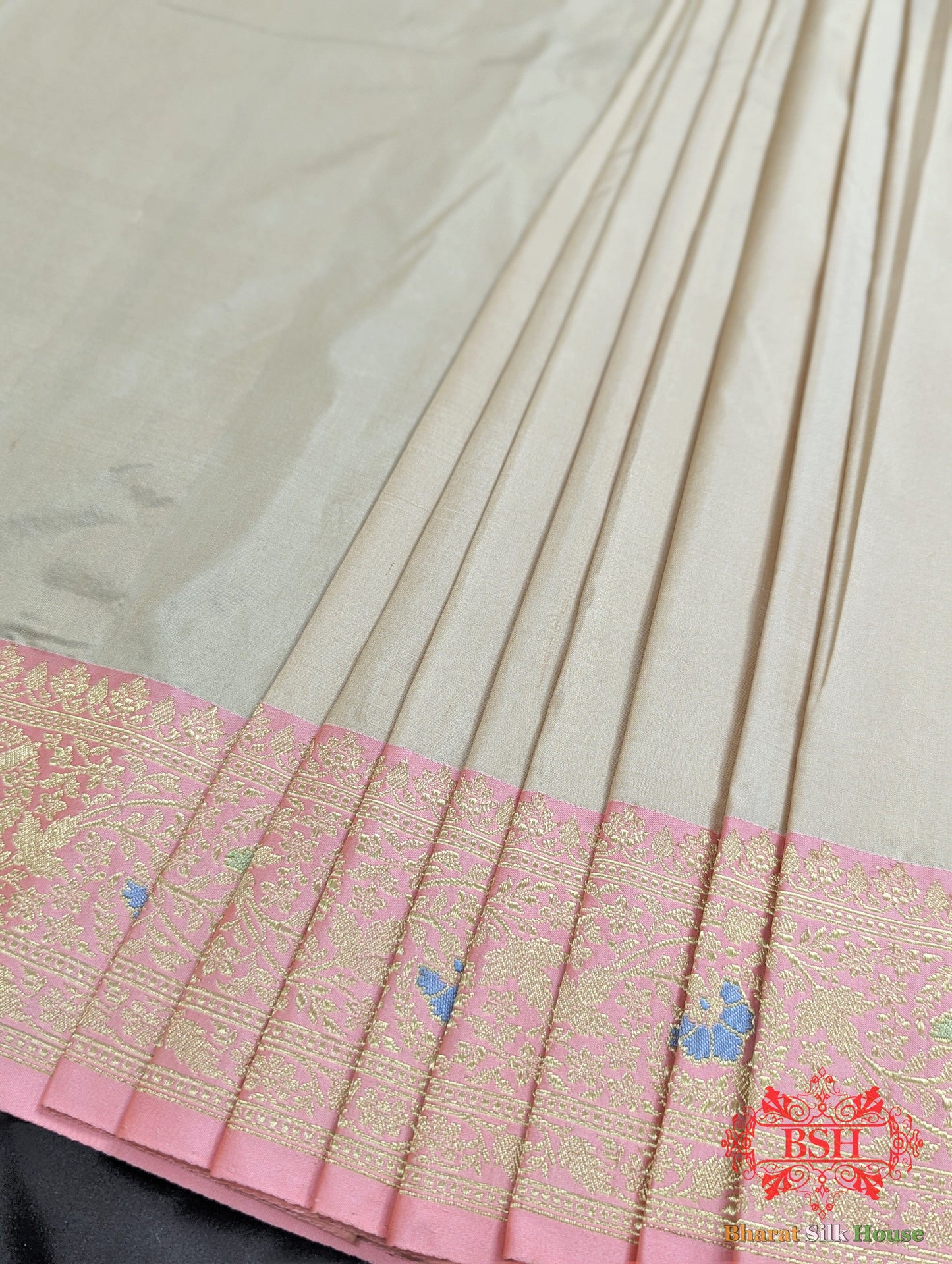 Peach Pure Katan Silk Banarasi Handloom Saree Pure Kataan Silk Bharat Silk House