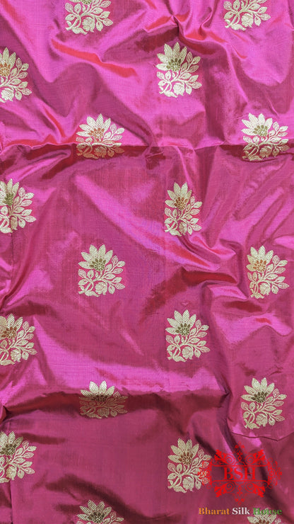 Pure Banarasi  Handloom Katan Silk  Antique Golden Zari Saree In Shades Of  Orange Pure Kataan Silk Bharat Silk House