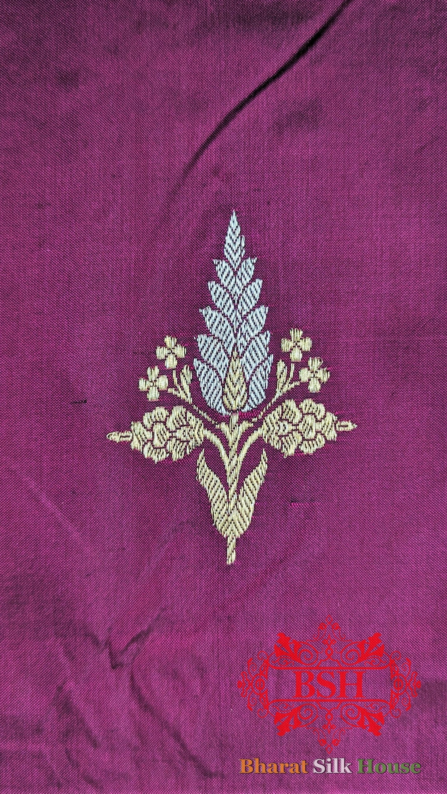 Pure Banarasi Handloom Katan Silk Antique Zari Saree In Shades Of  Magenta Pure Kataan Silk Bharat Silk House