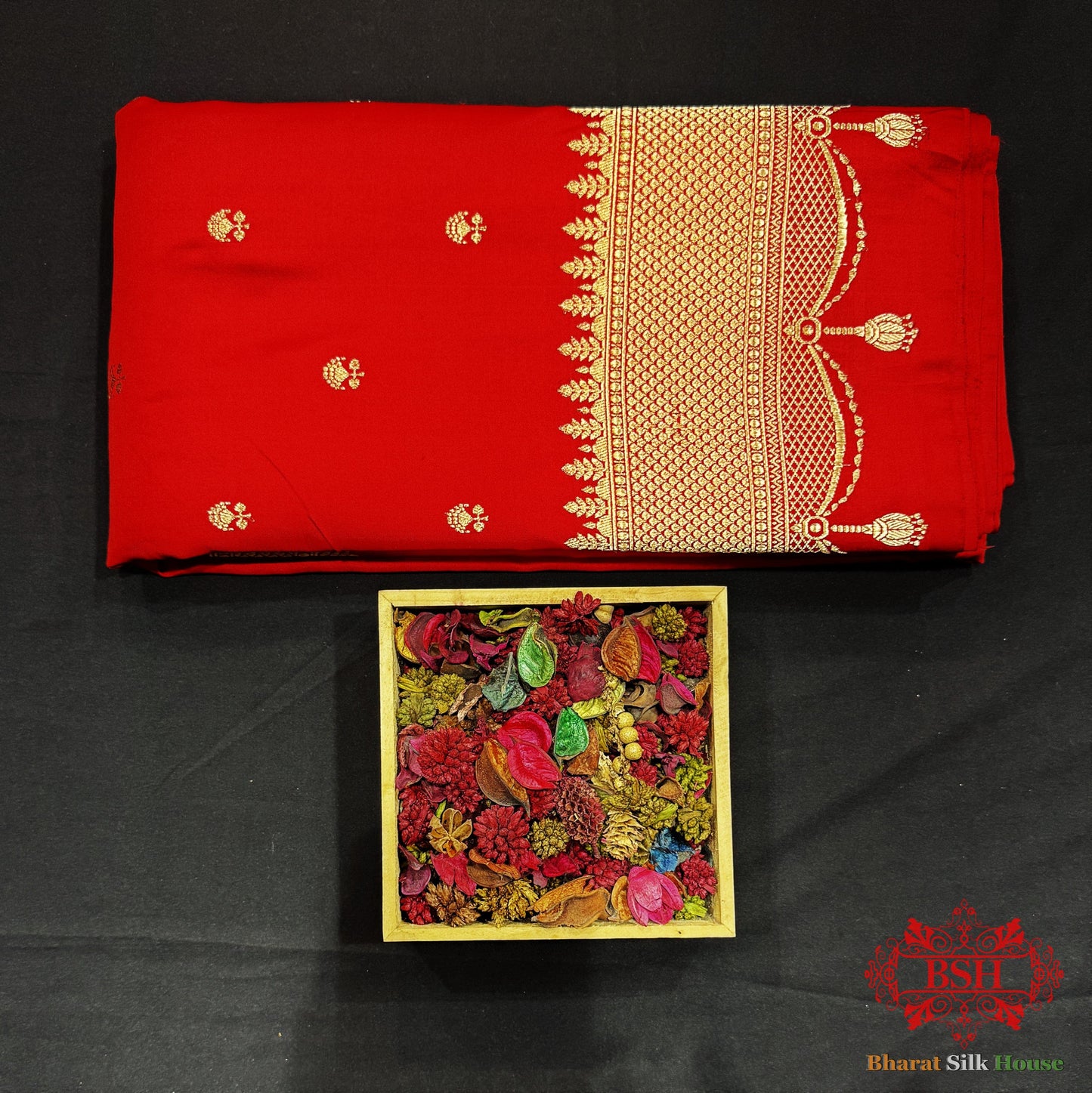 Pure Banarasi Handloom Katan Silk Antique Zari Saree In Shades Of Red Pure Kataan Silk Bharat Silk House