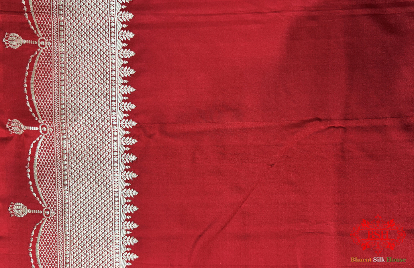 Pure Banarasi Handloom Katan Silk Antique Zari Saree In Shades Of Red Pure Kataan Silk Bharat Silk House