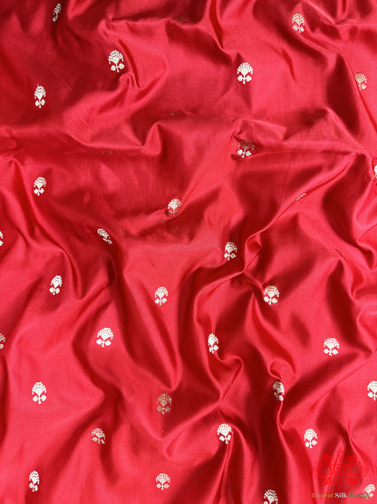 Pure Banarasi Handloom Katan Silk Antique Zari Saree In Shades Of Red Pure Kataan Silk Bharat Silk House