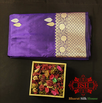Pure Banarasi Handloom Katan Silk Meenakari Antique Zari Saree In Shades Of Blue Pure Kataan Silk Bharat Silk House
