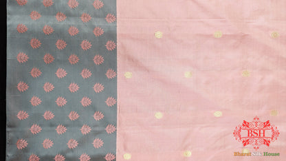 Pure Banarasi Handloom Katan Silk Meenakari Antique Zari Saree In Shades Of Gazari Pure Kataan Silk Bharat Silk House