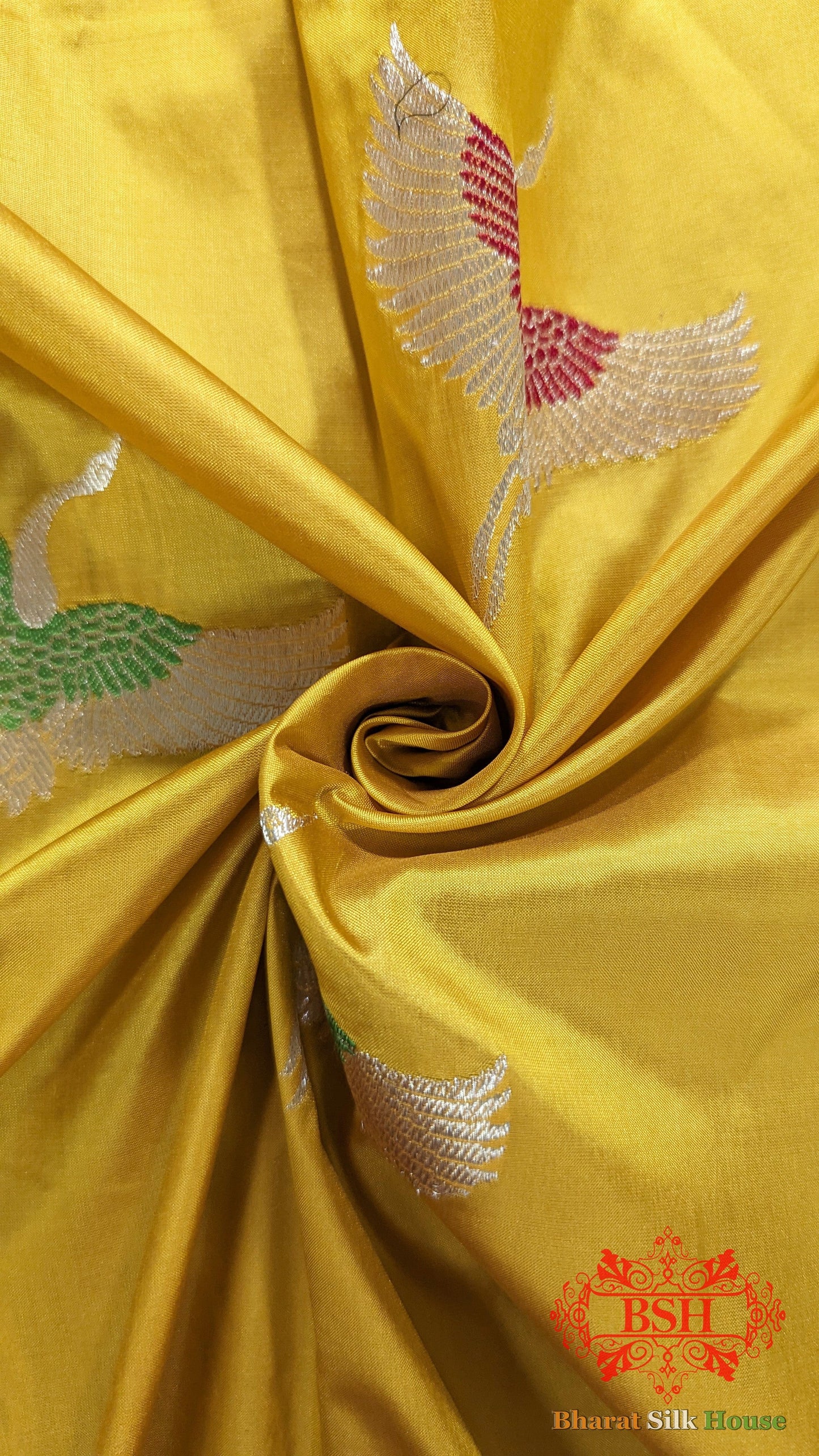 Pure Banarasi  Handloom Katan Silk Meenakari  Antique Zari Saree In Shades Of Gold Yellow Pure Kataan Silk Bharat Silk House