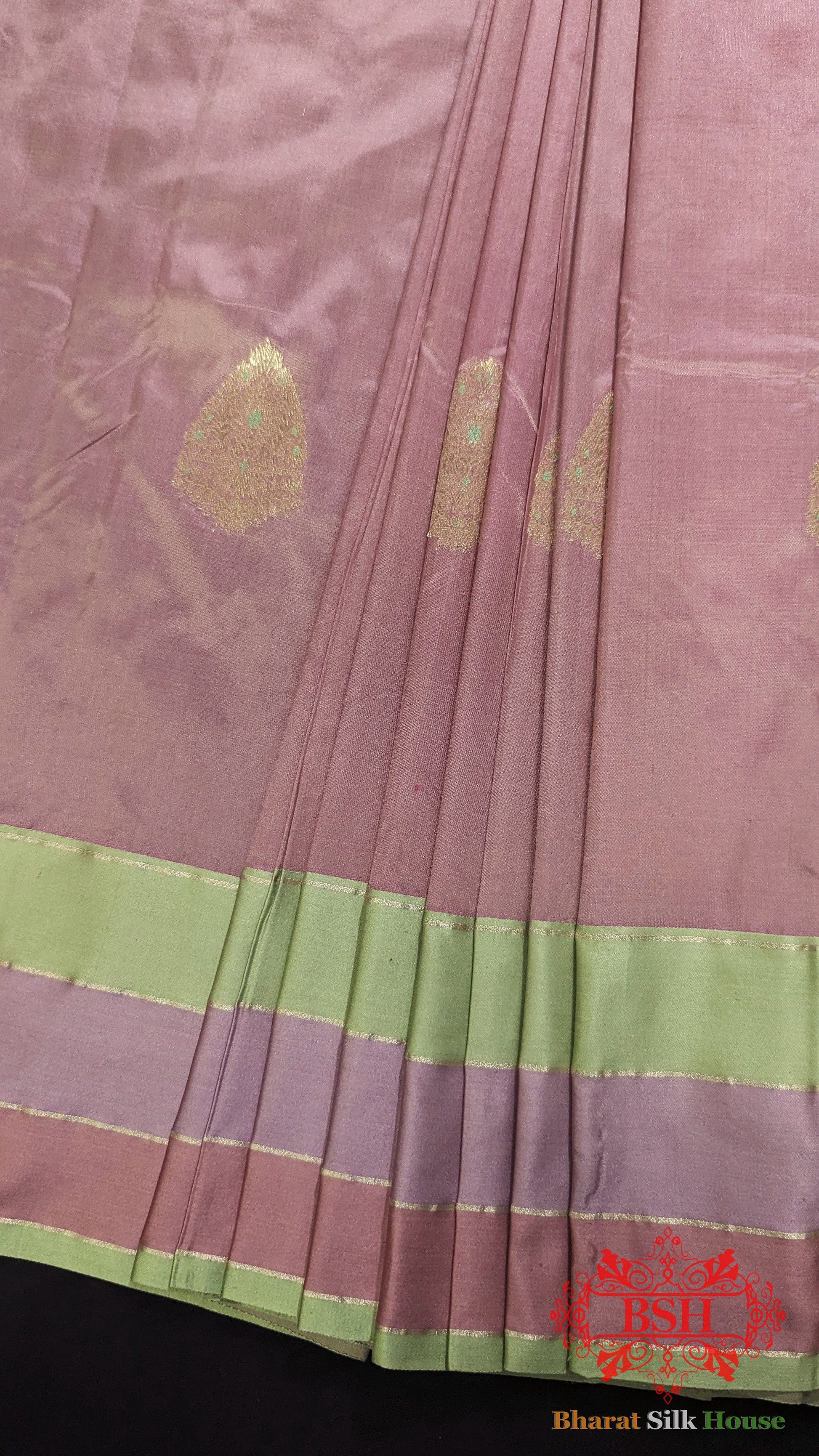 Pure Banarasi  Handloom Katan Silk  Meenakari Antique Zari Saree In Shades Of Pink Pure Kataan Silk Bharat Silk House