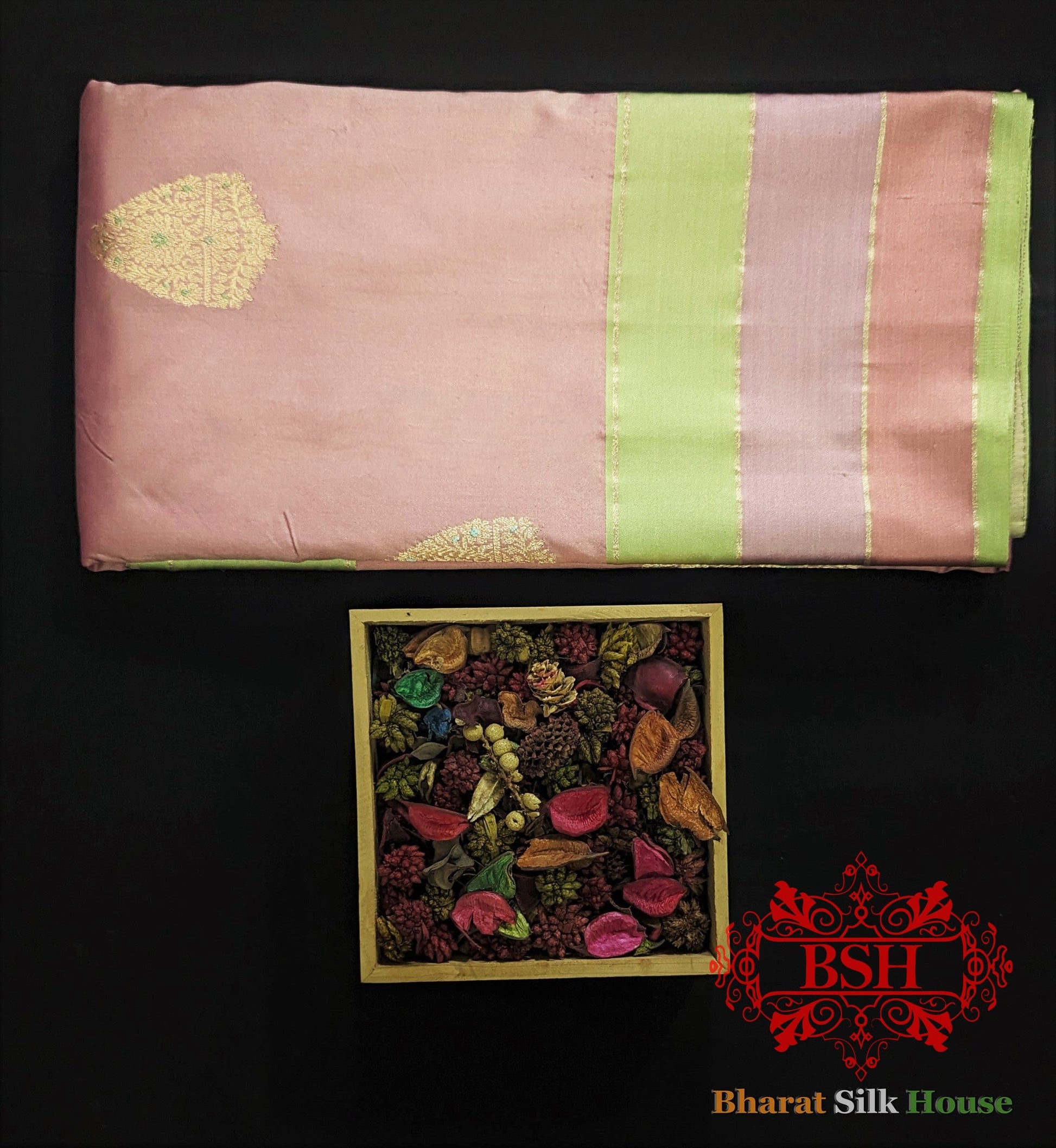 Pure Banarasi  Handloom Katan Silk  Meenakari Antique Zari Saree In Shades Of Pink Pure Kataan Silk Bharat Silk House