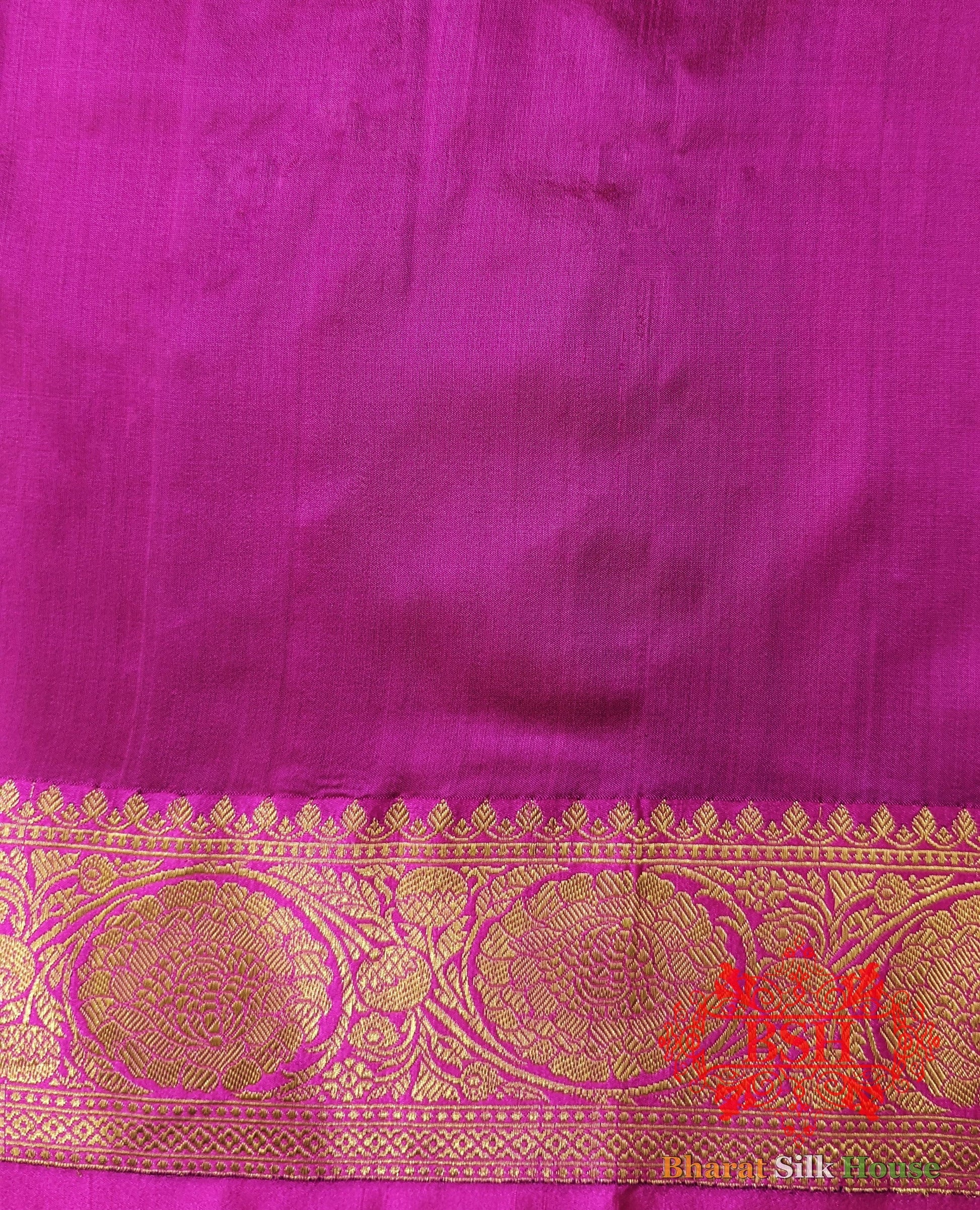 Pure Banarasi Handloom Katan Silk Meenakari  Antique Zari Saree In Shades Of Royal Blue Pure Kataan Silk Bharat Silk House