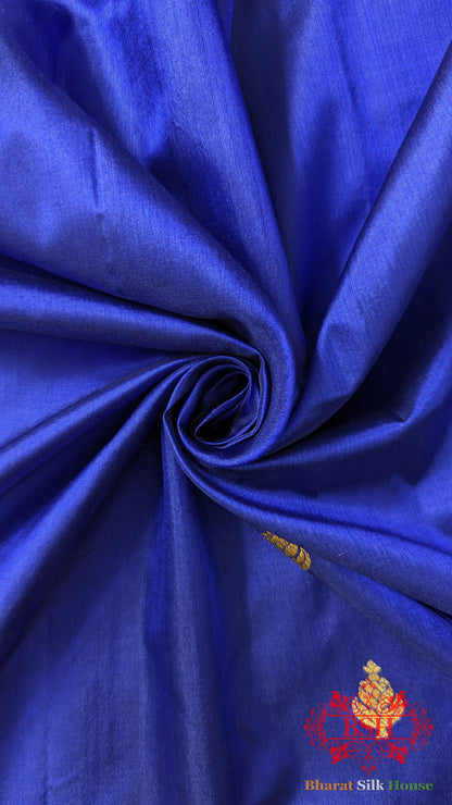 Pure Banarasi Handloom Katan Silk Meenakari  Antique Zari Saree In Shades Of Royal Blue Pure Kataan Silk Bharat Silk House