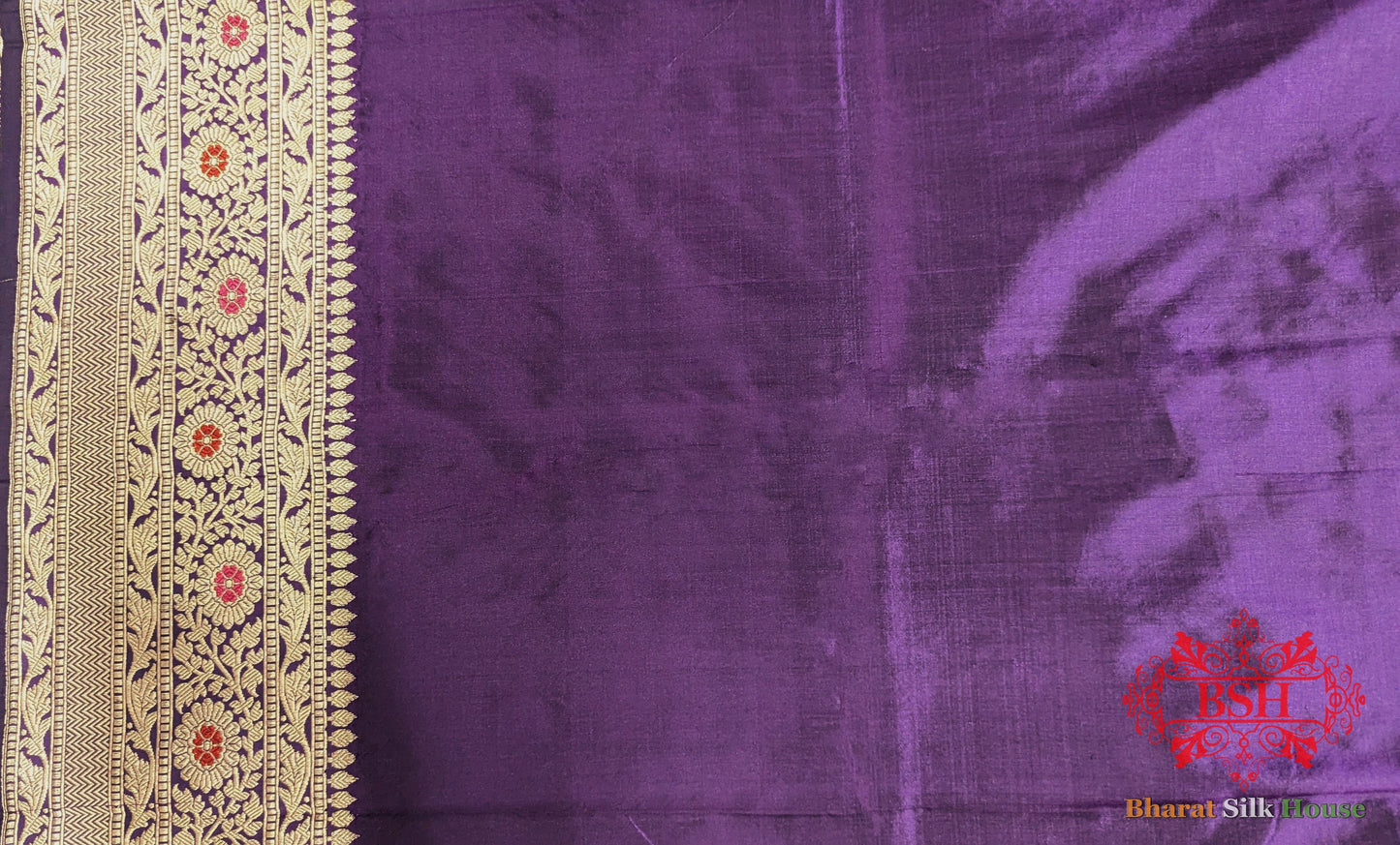 Pure Banarasi  Handloom Katan Silk Meenakari Antique Zari Saree In Shades Of Violet Pure Kataan Silk Bharat Silk House