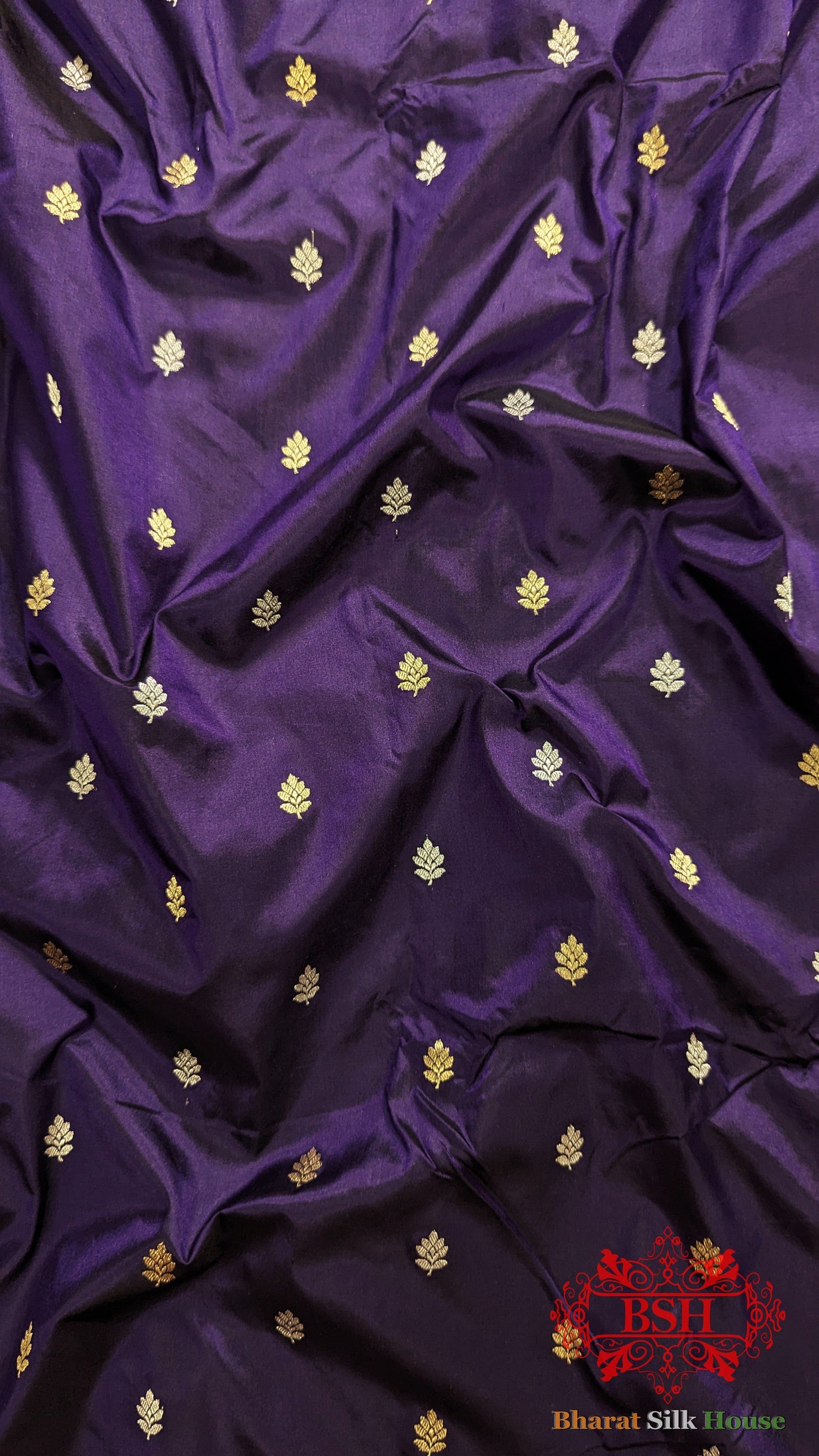 Pure Banarasi  Handloom Katan Silk Meenakari Antique Zari Saree In Shades Of Violet Pure Kataan Silk Bharat Silk House