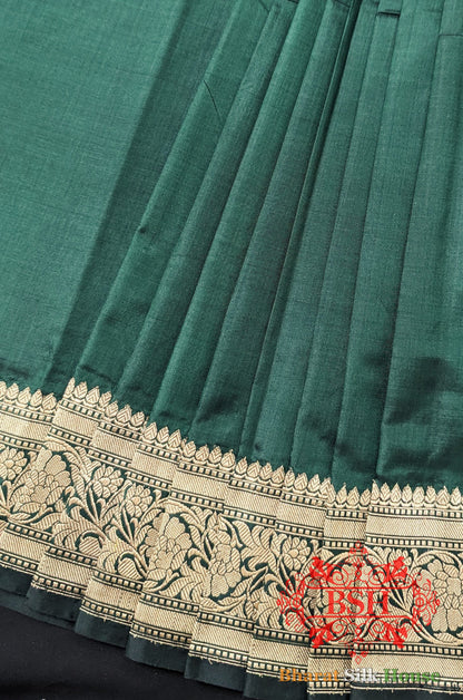 Rama Green Pure Banarasi Handloom Katan Silk Meenakari Antique Zari Saree Pure Kataan Silk Bharat Silk House