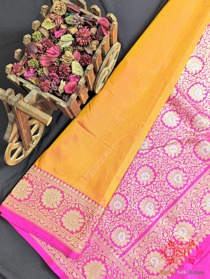 Tangerine Orange Katan Silk Banarasi Handloom Saree Pure Kataan Silk Bharat Silk House